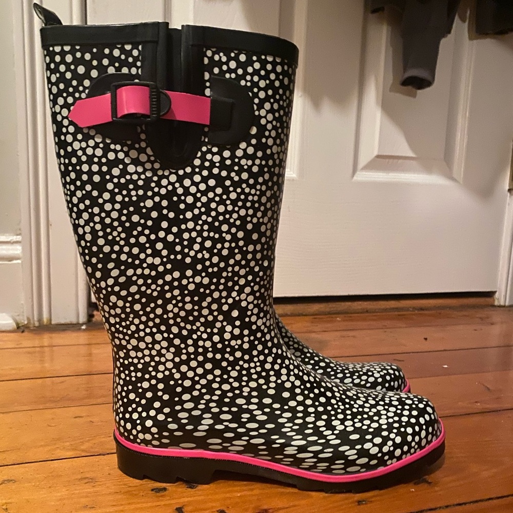 Polka Dot Printed Rain Boots